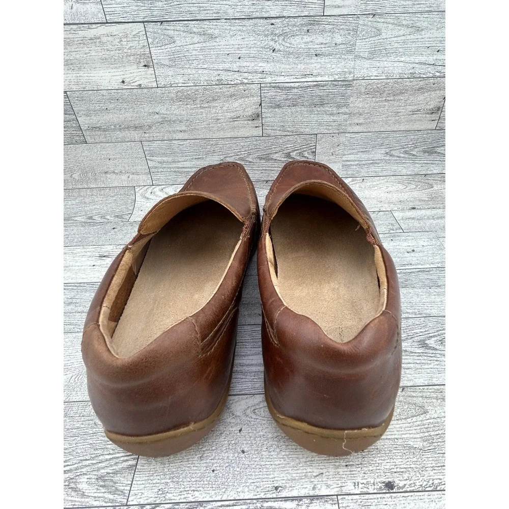 Born Men Sz 10.5 M Brown Leather‎ Slip On Loafers Moc Toe Shoes H44116 VCJD18
